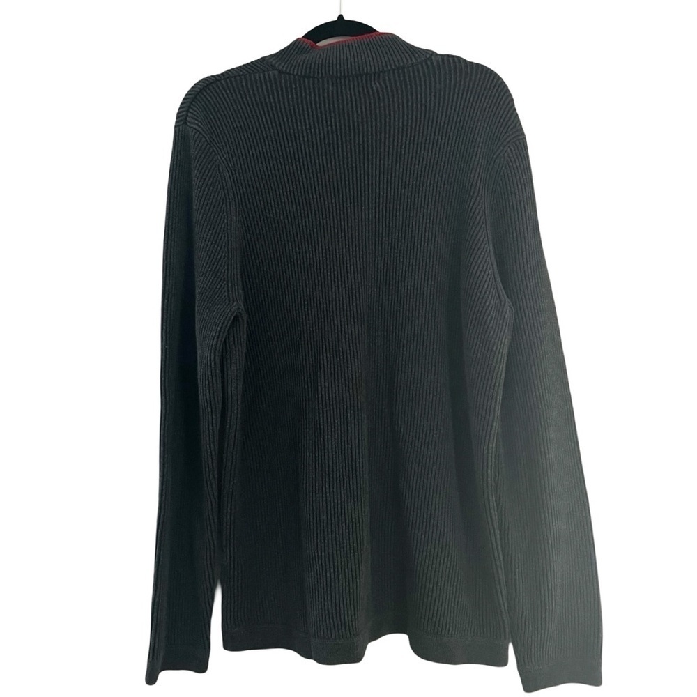 EDDIE BAUER Men's Ribbed Collared Half Zip Sweater Gray Sz LT - Picture 2 of 6